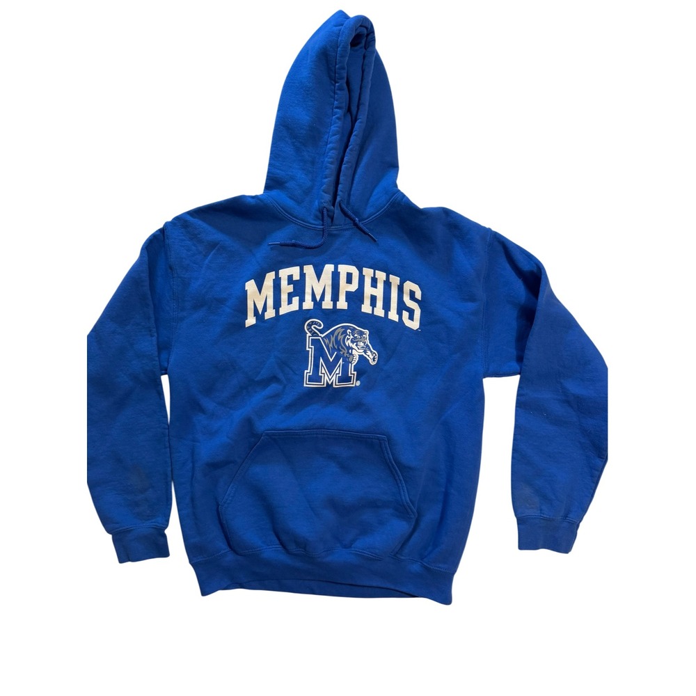 University of Memphis Tigers Hoodie Blue Mens Medium NCAA Collegiate Sweatshirt
